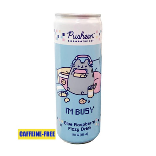Pusheen I'm Busy Blue Raspberry Drink