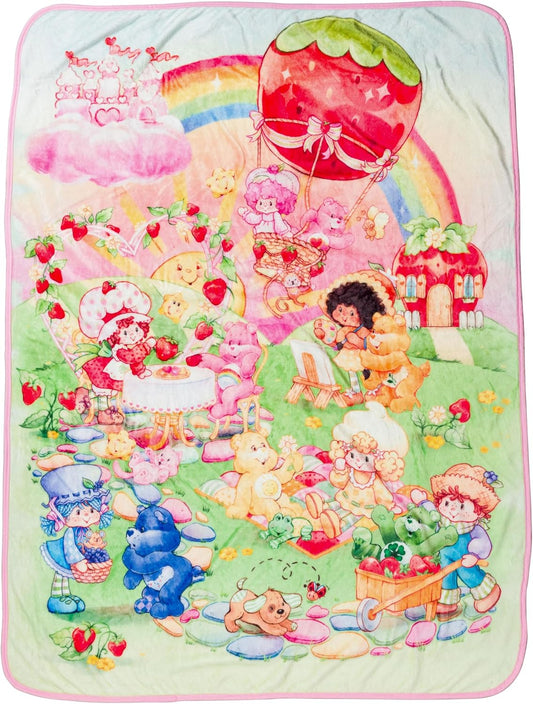 Care Bears x Strawberry Shortcake 45” x 60” Fleece Throw Blanket