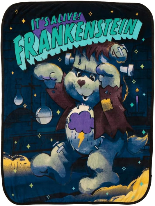 Care Bears X Universal Monsters Grumpy Bear Frankenstein Plush Blanket